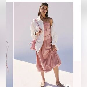 Free People FP Movement Festival Bloom Pink Rose Dress Size Medium NWT